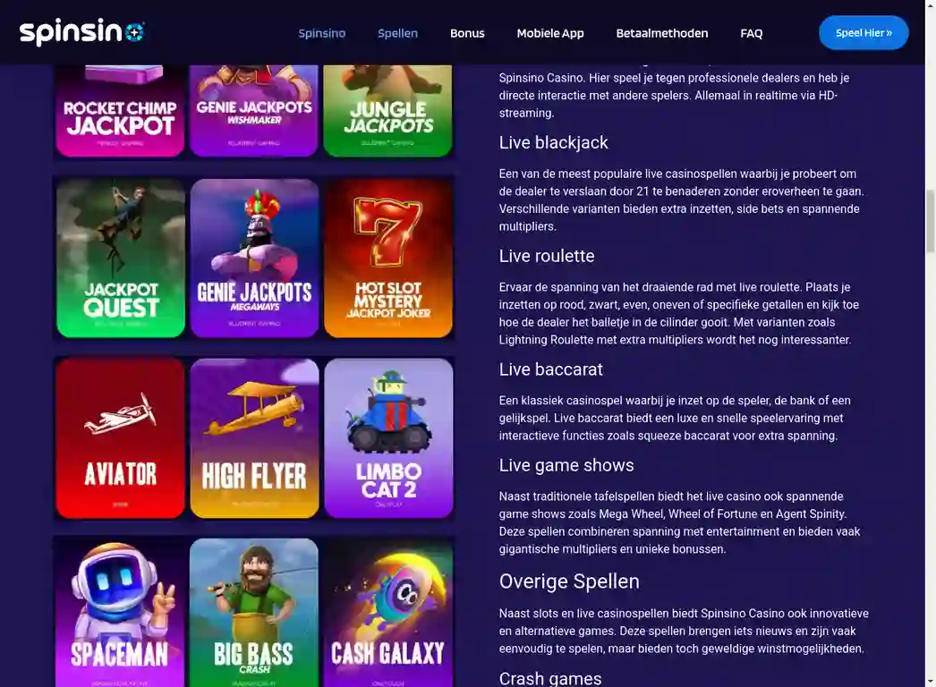 Spinsino Crash Games - Aviator en Andere Spellen