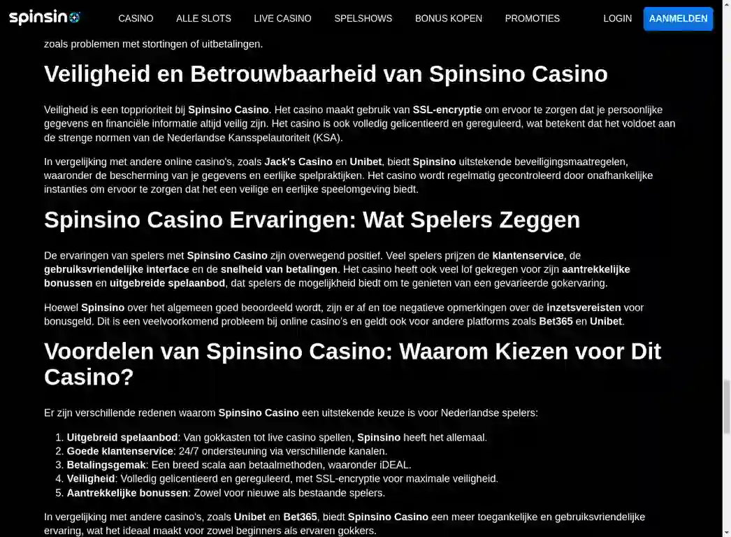 Spinsino Casino Mobiele Browser Versie - Crash Games en Slots