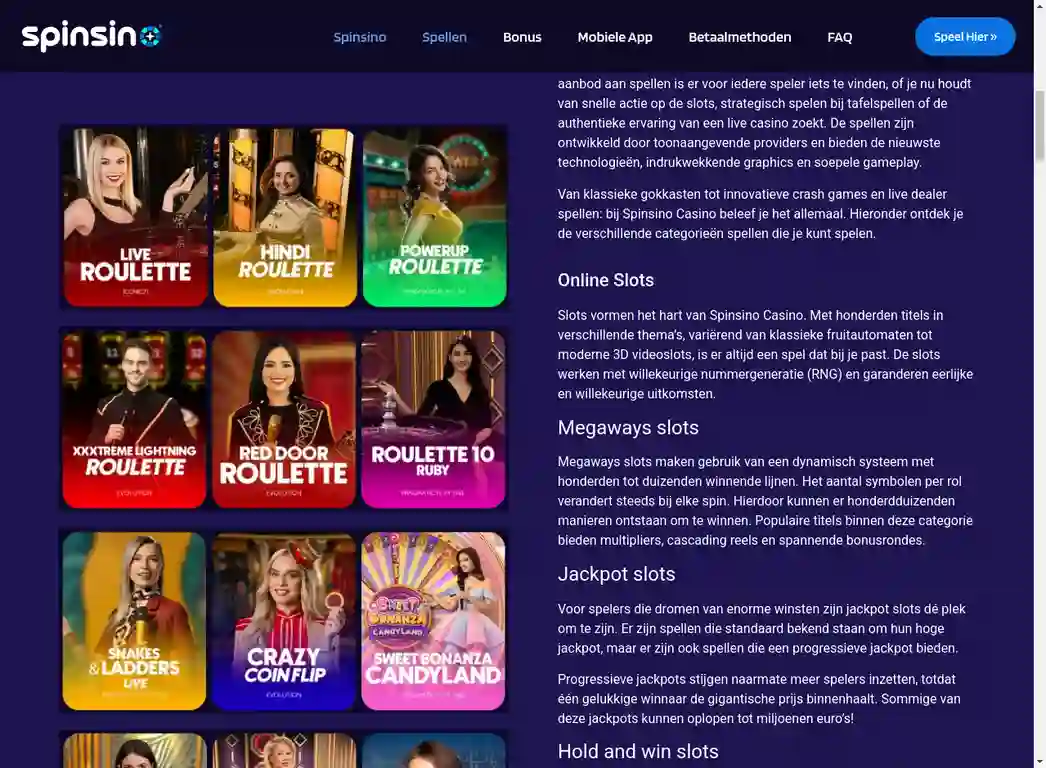 Spinsino Populaire Games - Top Spellen