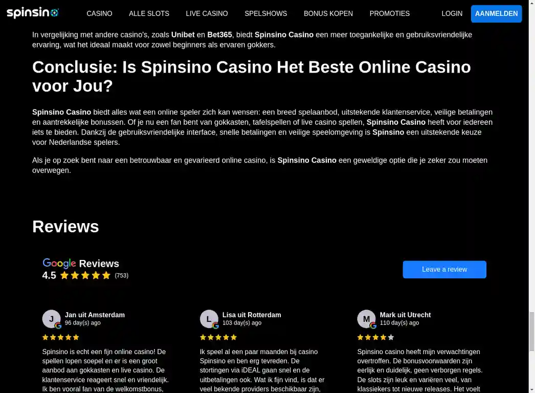 Spinsino betrouwbaarheid en veiligheid